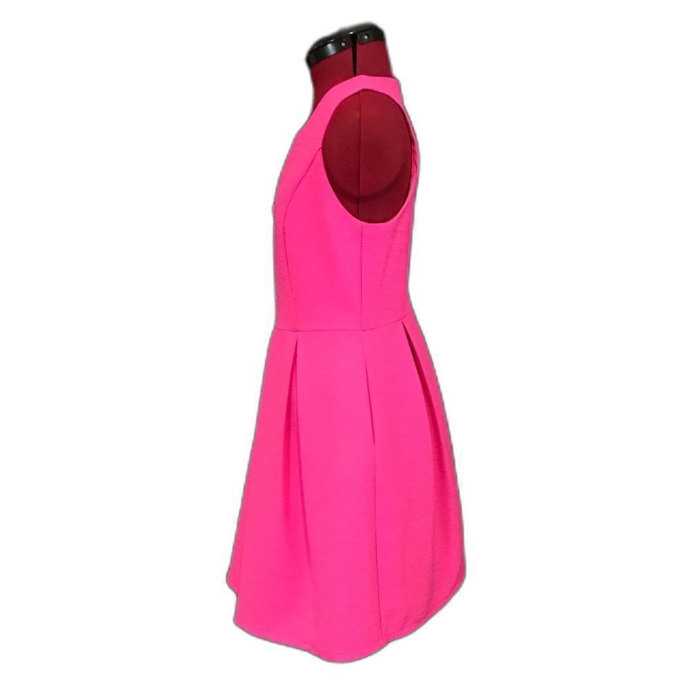 Gianni Bini Dress Women’s Size Small Hot Pink Sleeveless Pleated Pockets - Picture 4 of 6
